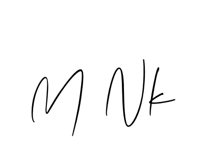 Make a beautiful signature design for name M Nk. With this signature (Allison_Script) style, you can create a handwritten signature for free. M Nk signature style 2 images and pictures png