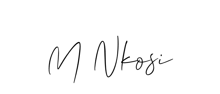 Allison_Script is a professional signature style that is perfect for those who want to add a touch of class to their signature. It is also a great choice for those who want to make their signature more unique. Get M Nkosi name to fancy signature for free. M Nkosi signature style 2 images and pictures png
