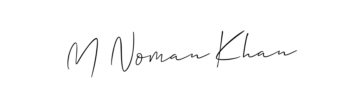 Create a beautiful signature design for name M Noman Khan. With this signature (Allison_Script) fonts, you can make a handwritten signature for free. M Noman Khan signature style 2 images and pictures png