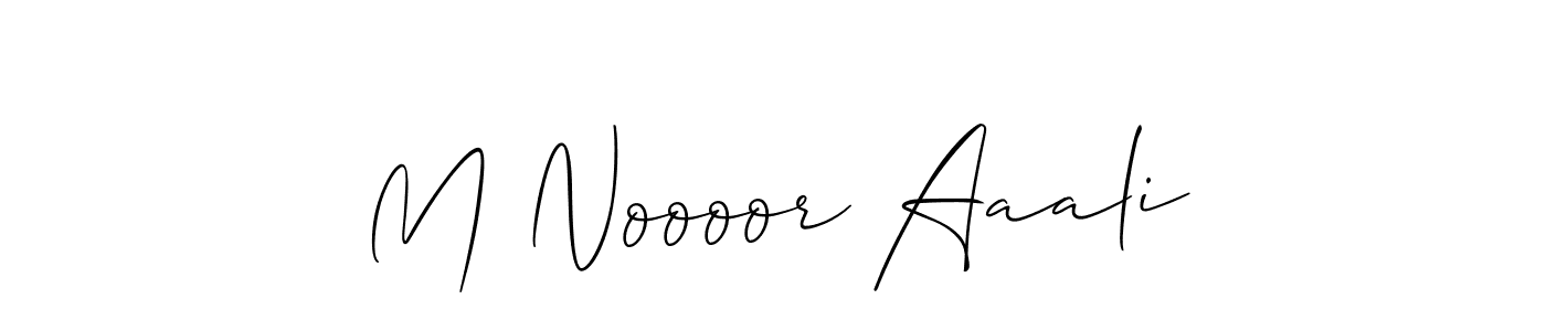 Also we have M Noooor Aaali name is the best signature style. Create professional handwritten signature collection using Allison_Script autograph style. M Noooor Aaali signature style 2 images and pictures png