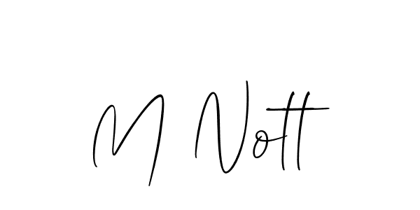You should practise on your own different ways (Allison_Script) to write your name (M Nott) in signature. don't let someone else do it for you. M Nott signature style 2 images and pictures png