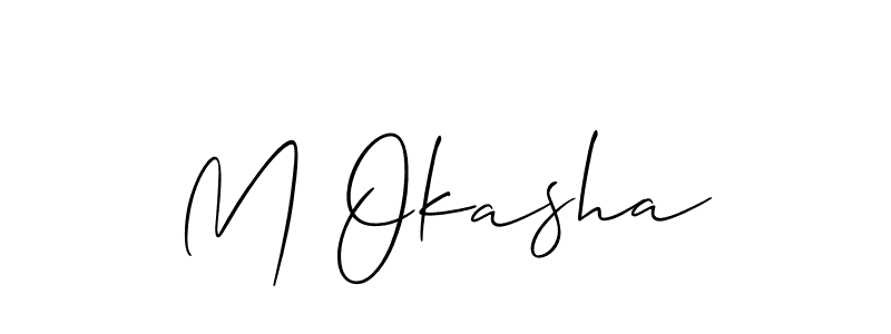 Use a signature maker to create a handwritten signature online. With this signature software, you can design (Allison_Script) your own signature for name M Okasha. M Okasha signature style 2 images and pictures png