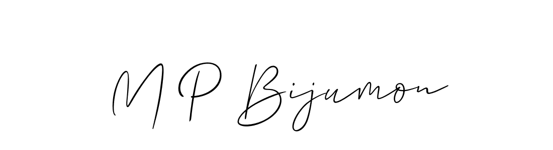 Best and Professional Signature Style for M P Bijumon. Allison_Script Best Signature Style Collection. M P Bijumon signature style 2 images and pictures png