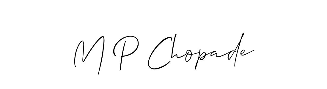 M P Chopade stylish signature style. Best Handwritten Sign (Allison_Script) for my name. Handwritten Signature Collection Ideas for my name M P Chopade. M P Chopade signature style 2 images and pictures png