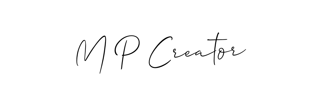 M P Creator stylish signature style. Best Handwritten Sign (Allison_Script) for my name. Handwritten Signature Collection Ideas for my name M P Creator. M P Creator signature style 2 images and pictures png