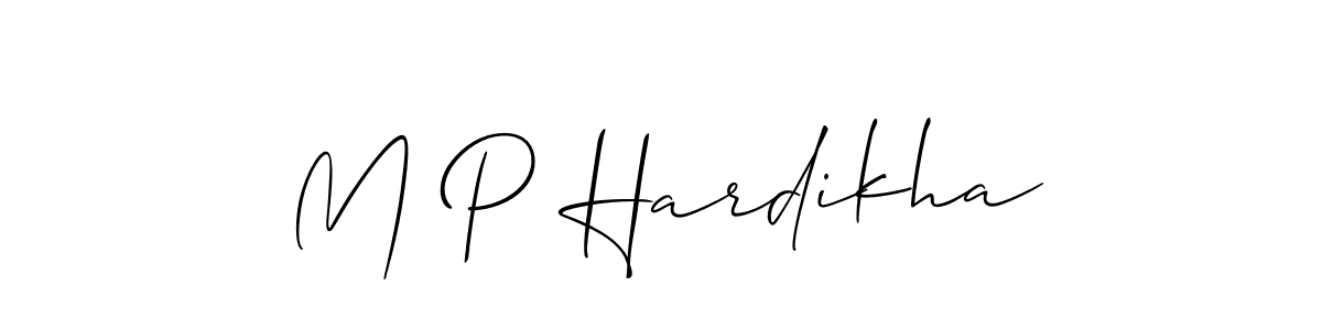 How to make M P Hardikha signature? Allison_Script is a professional autograph style. Create handwritten signature for M P Hardikha name. M P Hardikha signature style 2 images and pictures png