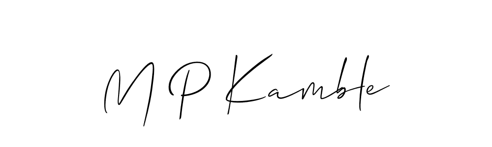 Create a beautiful signature design for name M P Kamble. With this signature (Allison_Script) fonts, you can make a handwritten signature for free. M P Kamble signature style 2 images and pictures png