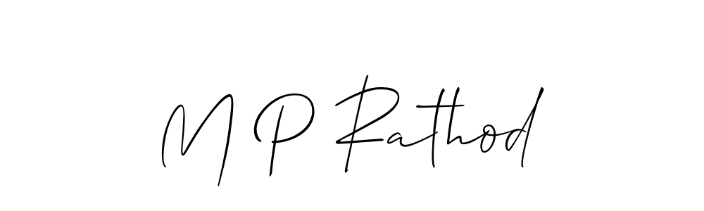 Use a signature maker to create a handwritten signature online. With this signature software, you can design (Allison_Script) your own signature for name M P Rathod. M P Rathod signature style 2 images and pictures png