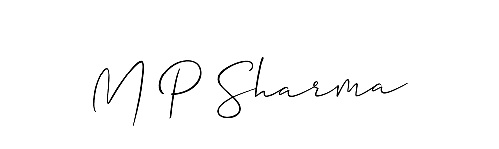 Design your own signature with our free online signature maker. With this signature software, you can create a handwritten (Allison_Script) signature for name M P Sharma. M P Sharma signature style 2 images and pictures png