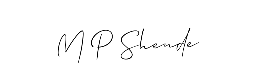 Create a beautiful signature design for name M P Shende. With this signature (Allison_Script) fonts, you can make a handwritten signature for free. M P Shende signature style 2 images and pictures png