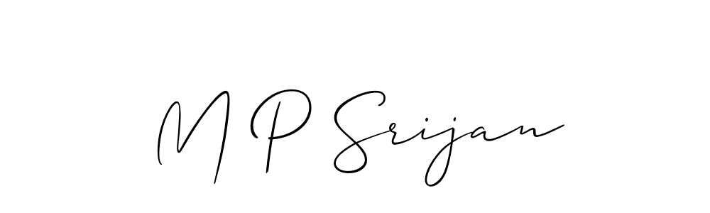 Best and Professional Signature Style for M P Srijan. Allison_Script Best Signature Style Collection. M P Srijan signature style 2 images and pictures png
