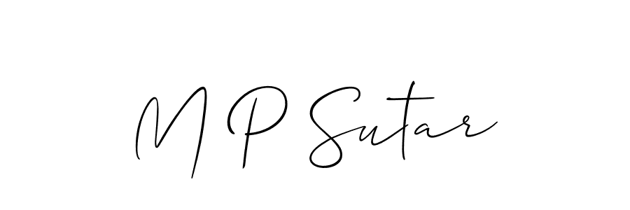 Also we have M P Sutar name is the best signature style. Create professional handwritten signature collection using Allison_Script autograph style. M P Sutar signature style 2 images and pictures png