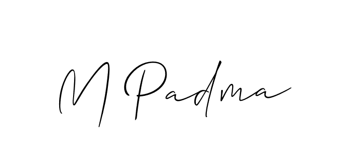 You should practise on your own different ways (Allison_Script) to write your name (M Padma) in signature. don't let someone else do it for you. M Padma signature style 2 images and pictures png