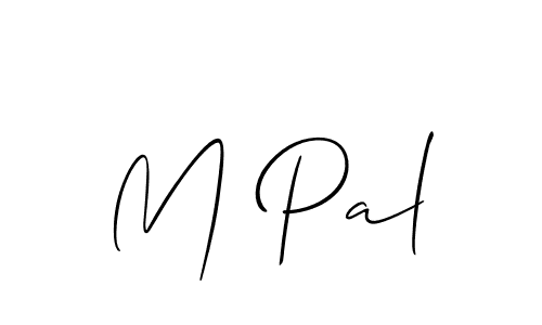 Use a signature maker to create a handwritten signature online. With this signature software, you can design (Allison_Script) your own signature for name M Pal. M Pal signature style 2 images and pictures png