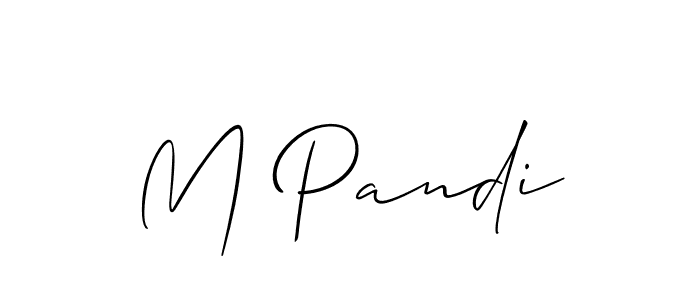Create a beautiful signature design for name M Pandi. With this signature (Allison_Script) fonts, you can make a handwritten signature for free. M Pandi signature style 2 images and pictures png