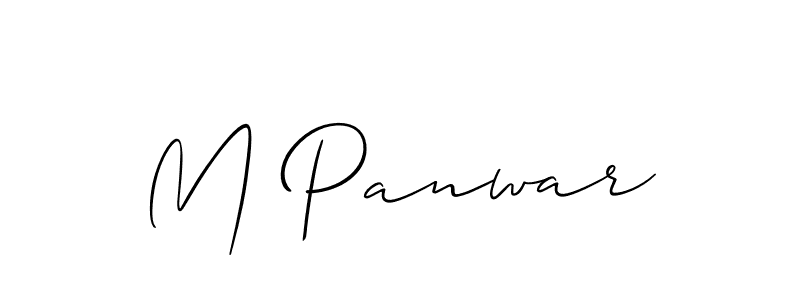 Create a beautiful signature design for name M Panwar. With this signature (Allison_Script) fonts, you can make a handwritten signature for free. M Panwar signature style 2 images and pictures png