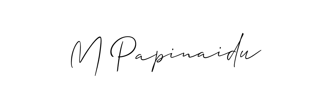 The best way (Allison_Script) to make a short signature is to pick only two or three words in your name. The name M Papinaidu include a total of six letters. For converting this name. M Papinaidu signature style 2 images and pictures png