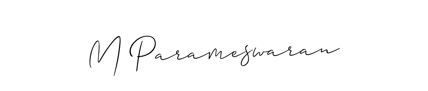 You should practise on your own different ways (Allison_Script) to write your name (M Parameswaran) in signature. don't let someone else do it for you. M Parameswaran signature style 2 images and pictures png