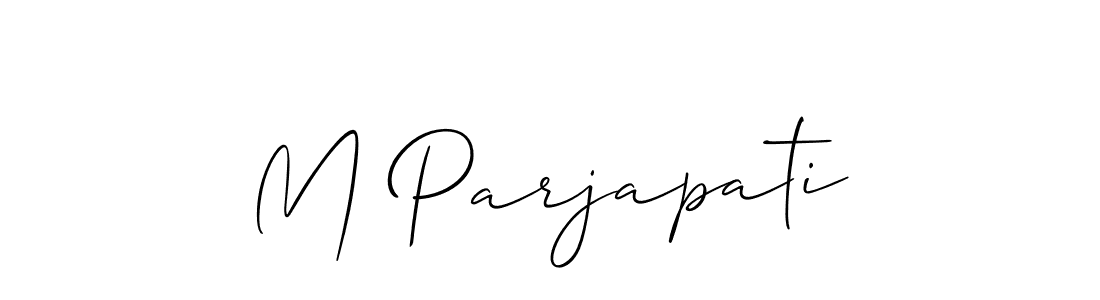 Allison_Script is a professional signature style that is perfect for those who want to add a touch of class to their signature. It is also a great choice for those who want to make their signature more unique. Get M Parjapati name to fancy signature for free. M Parjapati signature style 2 images and pictures png