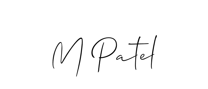 You should practise on your own different ways (Allison_Script) to write your name (M Patel) in signature. don't let someone else do it for you. M Patel signature style 2 images and pictures png