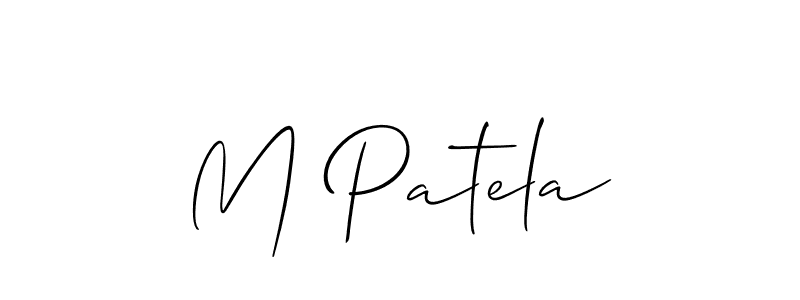 M Patela stylish signature style. Best Handwritten Sign (Allison_Script) for my name. Handwritten Signature Collection Ideas for my name M Patela. M Patela signature style 2 images and pictures png