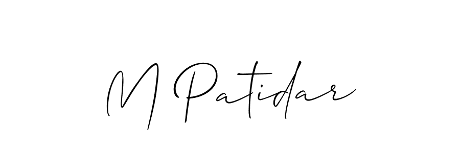 How to make M Patidar signature? Allison_Script is a professional autograph style. Create handwritten signature for M Patidar name. M Patidar signature style 2 images and pictures png