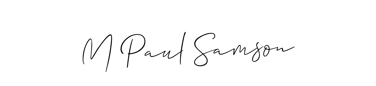 Create a beautiful signature design for name M Paul Samson. With this signature (Allison_Script) fonts, you can make a handwritten signature for free. M Paul Samson signature style 2 images and pictures png