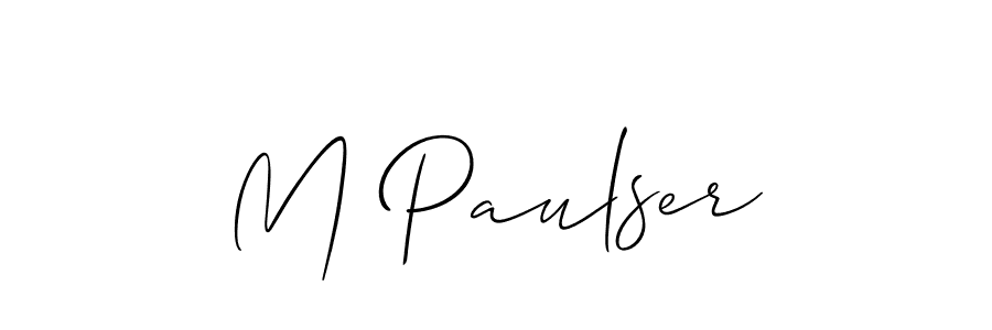 Also You can easily find your signature by using the search form. We will create M Paulser name handwritten signature images for you free of cost using Allison_Script sign style. M Paulser signature style 2 images and pictures png