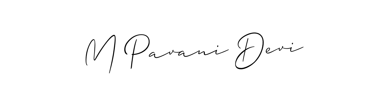 Create a beautiful signature design for name M Pavani Devi. With this signature (Allison_Script) fonts, you can make a handwritten signature for free. M Pavani Devi signature style 2 images and pictures png