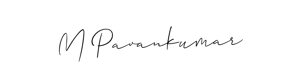 How to make M Pavankumar name signature. Use Allison_Script style for creating short signs online. This is the latest handwritten sign. M Pavankumar signature style 2 images and pictures png