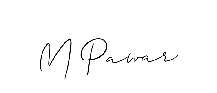 Create a beautiful signature design for name M Pawar. With this signature (Allison_Script) fonts, you can make a handwritten signature for free. M Pawar signature style 2 images and pictures png