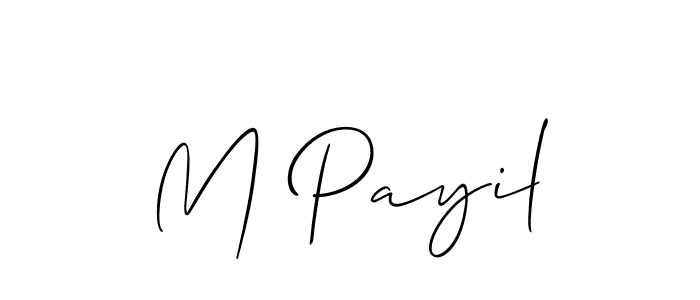 How to make M Payil name signature. Use Allison_Script style for creating short signs online. This is the latest handwritten sign. M Payil signature style 2 images and pictures png