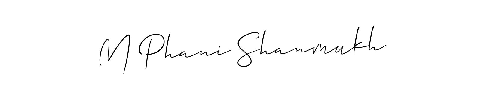 Similarly Allison_Script is the best handwritten signature design. Signature creator online .You can use it as an online autograph creator for name M Phani Shanmukh. M Phani Shanmukh signature style 2 images and pictures png