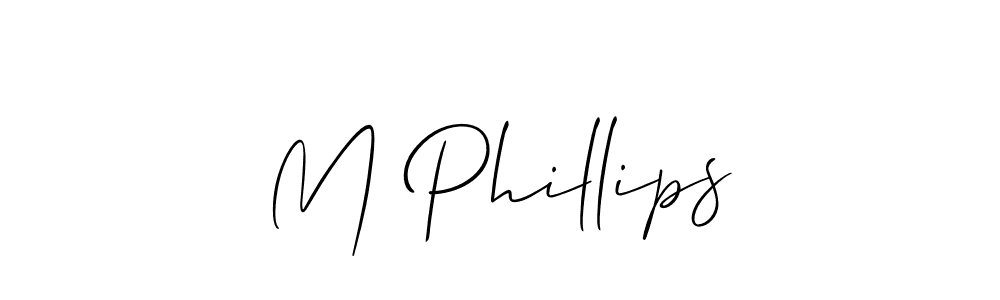 Use a signature maker to create a handwritten signature online. With this signature software, you can design (Allison_Script) your own signature for name M Phillips. M Phillips signature style 2 images and pictures png