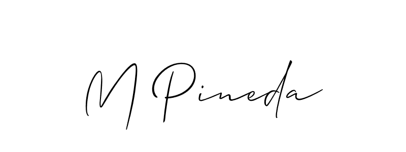 Create a beautiful signature design for name M Pineda. With this signature (Allison_Script) fonts, you can make a handwritten signature for free. M Pineda signature style 2 images and pictures png