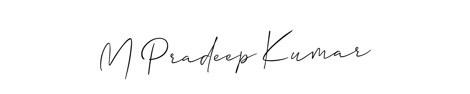 Allison_Script is a professional signature style that is perfect for those who want to add a touch of class to their signature. It is also a great choice for those who want to make their signature more unique. Get M Pradeep Kumar name to fancy signature for free. M Pradeep Kumar signature style 2 images and pictures png