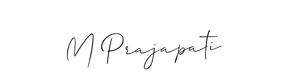 Also we have M Prajapati name is the best signature style. Create professional handwritten signature collection using Allison_Script autograph style. M Prajapati signature style 2 images and pictures png