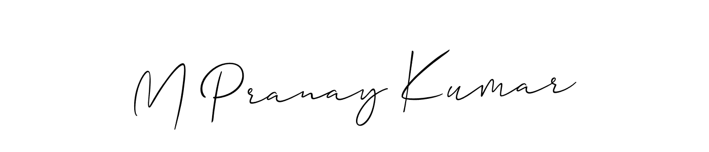 Also we have M Pranay Kumar name is the best signature style. Create professional handwritten signature collection using Allison_Script autograph style. M Pranay Kumar signature style 2 images and pictures png