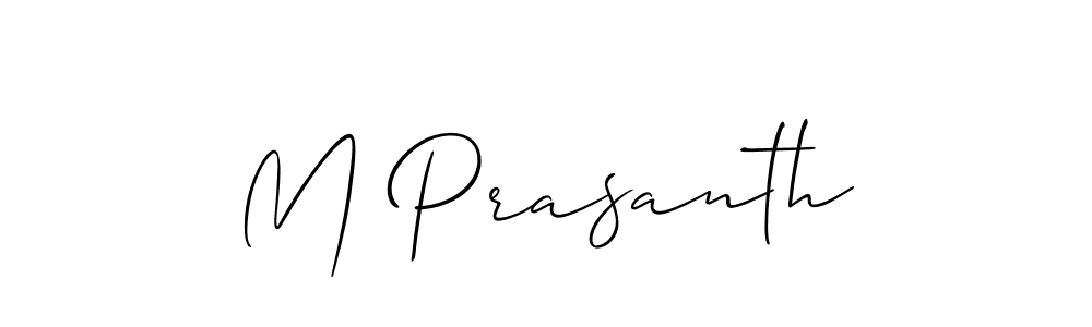 Make a beautiful signature design for name M Prasanth. With this signature (Allison_Script) style, you can create a handwritten signature for free. M Prasanth signature style 2 images and pictures png