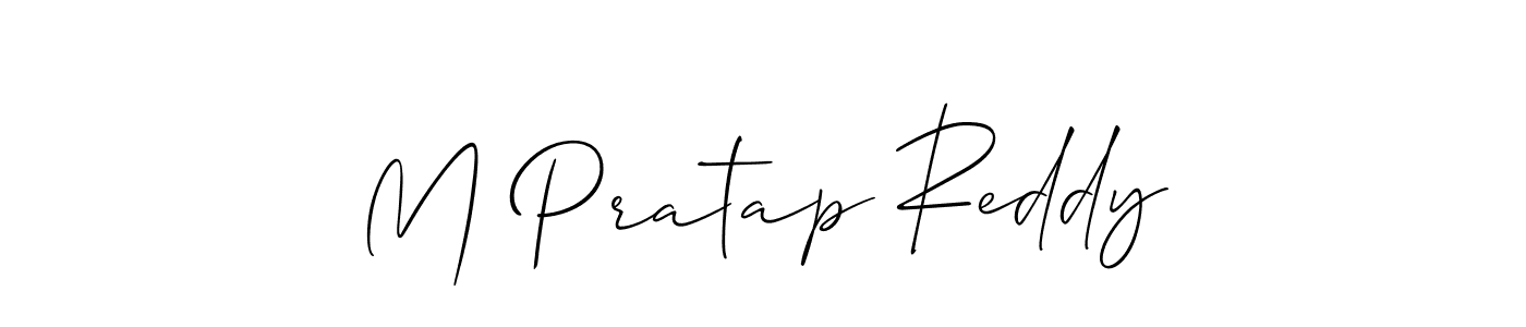 How to make M Pratap Reddy signature? Allison_Script is a professional autograph style. Create handwritten signature for M Pratap Reddy name. M Pratap Reddy signature style 2 images and pictures png