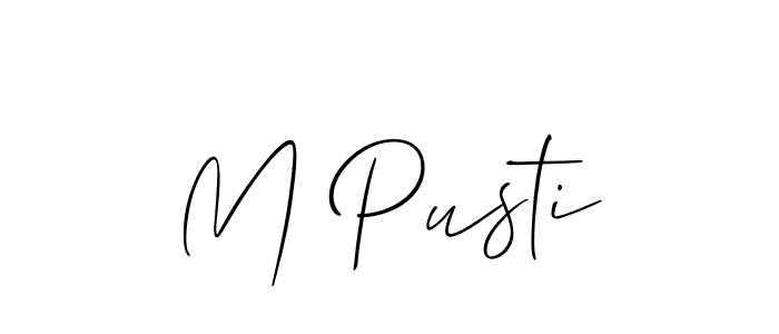 Make a beautiful signature design for name M Pusti. Use this online signature maker to create a handwritten signature for free. M Pusti signature style 2 images and pictures png