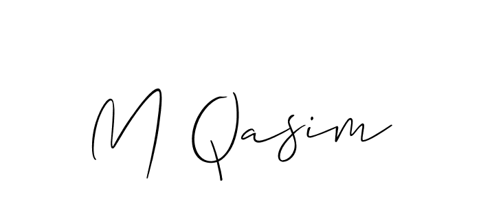 You should practise on your own different ways (Allison_Script) to write your name (M Qasim) in signature. don't let someone else do it for you. M Qasim signature style 2 images and pictures png