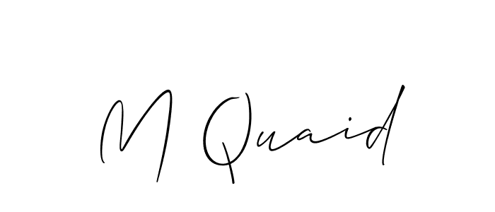 How to make M Quaid name signature. Use Allison_Script style for creating short signs online. This is the latest handwritten sign. M Quaid signature style 2 images and pictures png