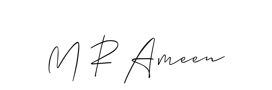 Make a beautiful signature design for name M R Ameen. With this signature (Allison_Script) style, you can create a handwritten signature for free. M R Ameen signature style 2 images and pictures png