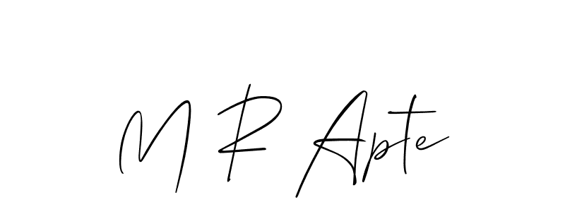 Also You can easily find your signature by using the search form. We will create M R Apte name handwritten signature images for you free of cost using Allison_Script sign style. M R Apte signature style 2 images and pictures png