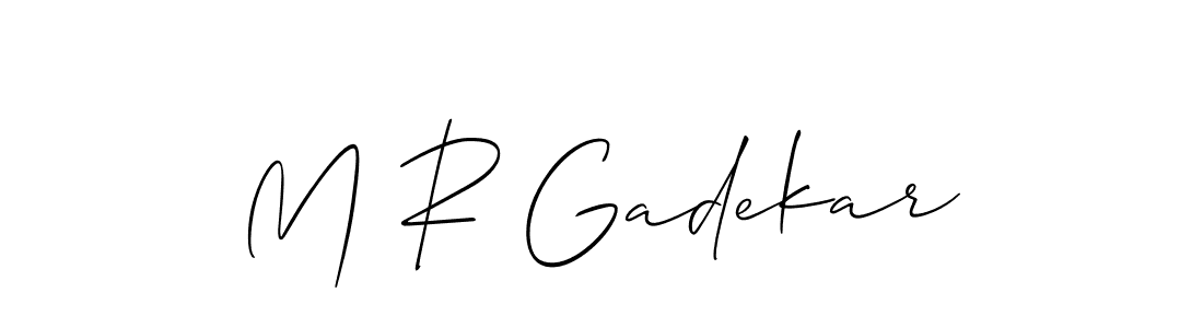 Also You can easily find your signature by using the search form. We will create M R Gadekar name handwritten signature images for you free of cost using Allison_Script sign style. M R Gadekar signature style 2 images and pictures png