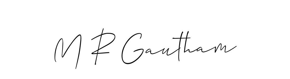 How to make M R Gautham signature? Allison_Script is a professional autograph style. Create handwritten signature for M R Gautham name. M R Gautham signature style 2 images and pictures png