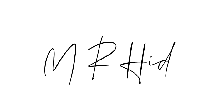 Use a signature maker to create a handwritten signature online. With this signature software, you can design (Allison_Script) your own signature for name M R Hid. M R Hid signature style 2 images and pictures png