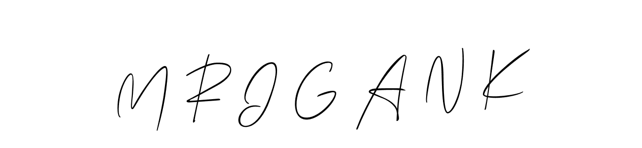 You should practise on your own different ways (Allison_Script) to write your name (M R I G A N K) in signature. don't let someone else do it for you. M R I G A N K signature style 2 images and pictures png