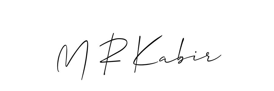 Also You can easily find your signature by using the search form. We will create M R Kabir name handwritten signature images for you free of cost using Allison_Script sign style. M R Kabir signature style 2 images and pictures png